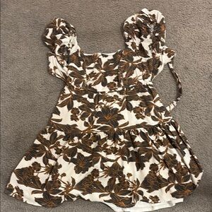 Apana White and Brown Rayon Garment